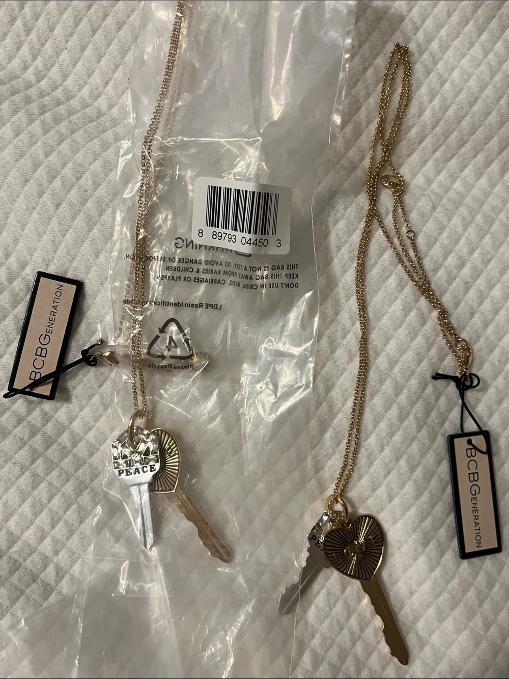 BCBGeneration Gold Key & Heart Charm Layered Necklace - Gold